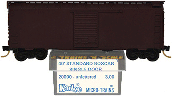Kadee Micro-Trains 20000 Blue Label 40' Boxcar Unlettered Tuscan