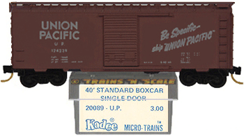 Kadee Micro-Trains 20089 Blue Label 40' Boxcar Union Pacific U.P. 124239 with White Lettering
